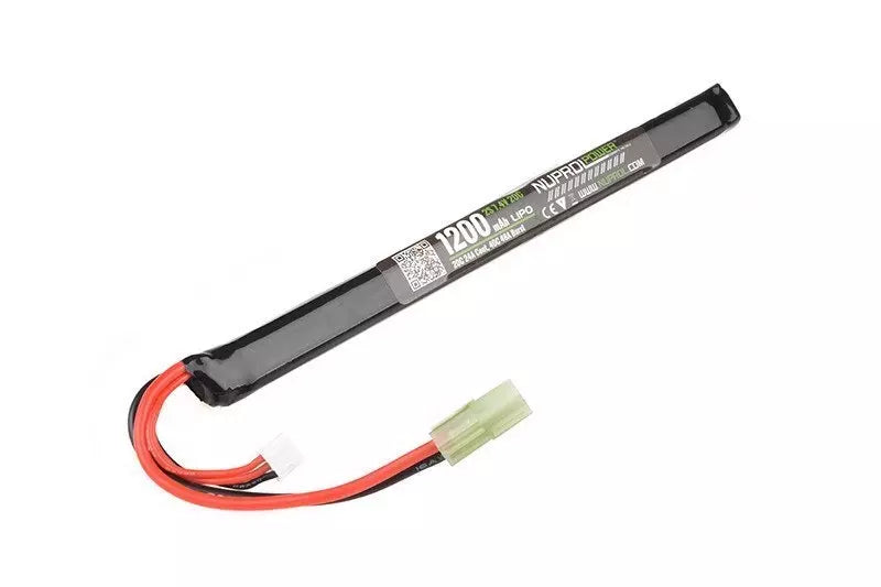 Li-Po 7.4V 1200 mAh 20C Slim stick battery, Tamiya small