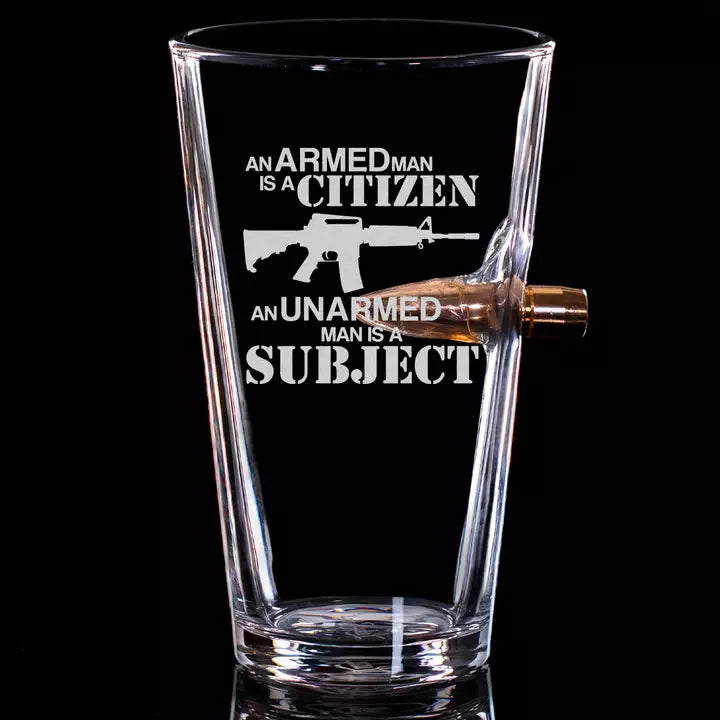 .50 Armed Man Beer Glass