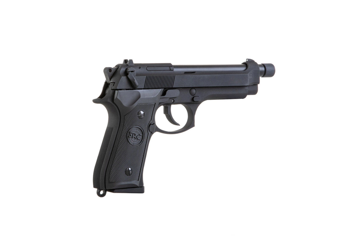 SR92 pistol replica with silencer - black