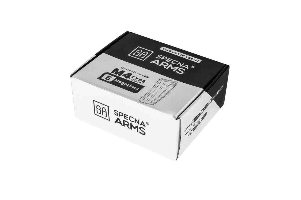 Set of 5 Hi-Cap 300 BB Magazines for M4/M16 Replicas - Grey