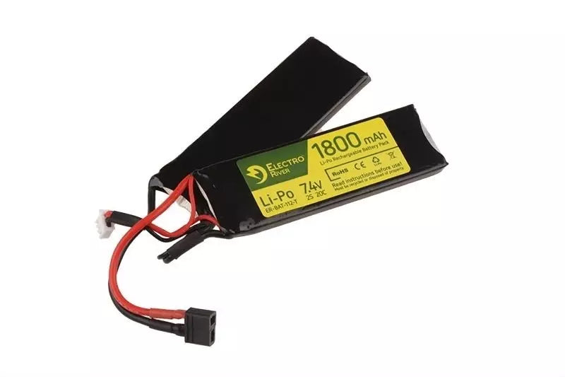 LiPo 7.4 V 1800mAh 20/40C T-connect (DEANS) Battery - Butterfly Configuration