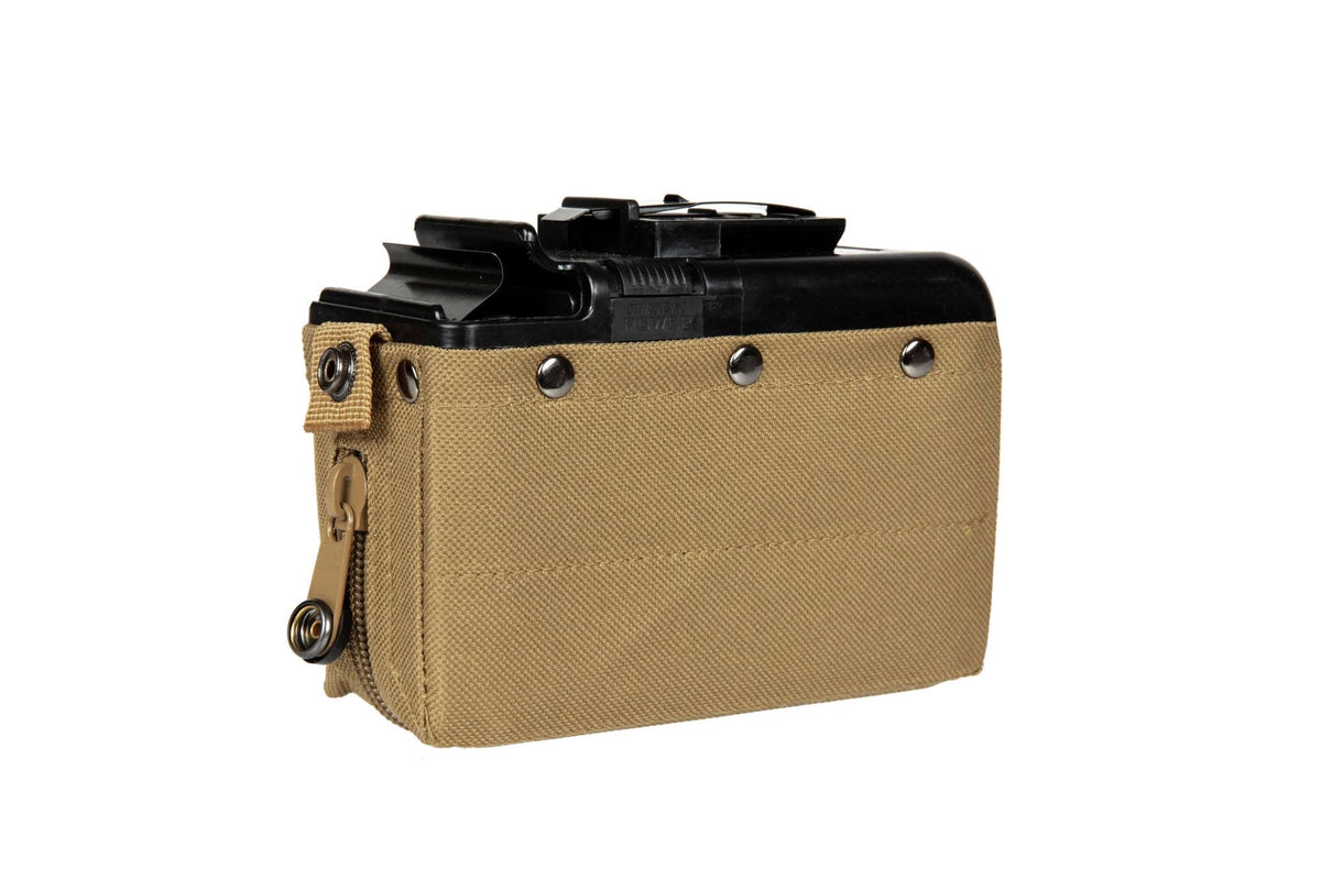 Box magazine 1200 balls for replica type M249 - TAN