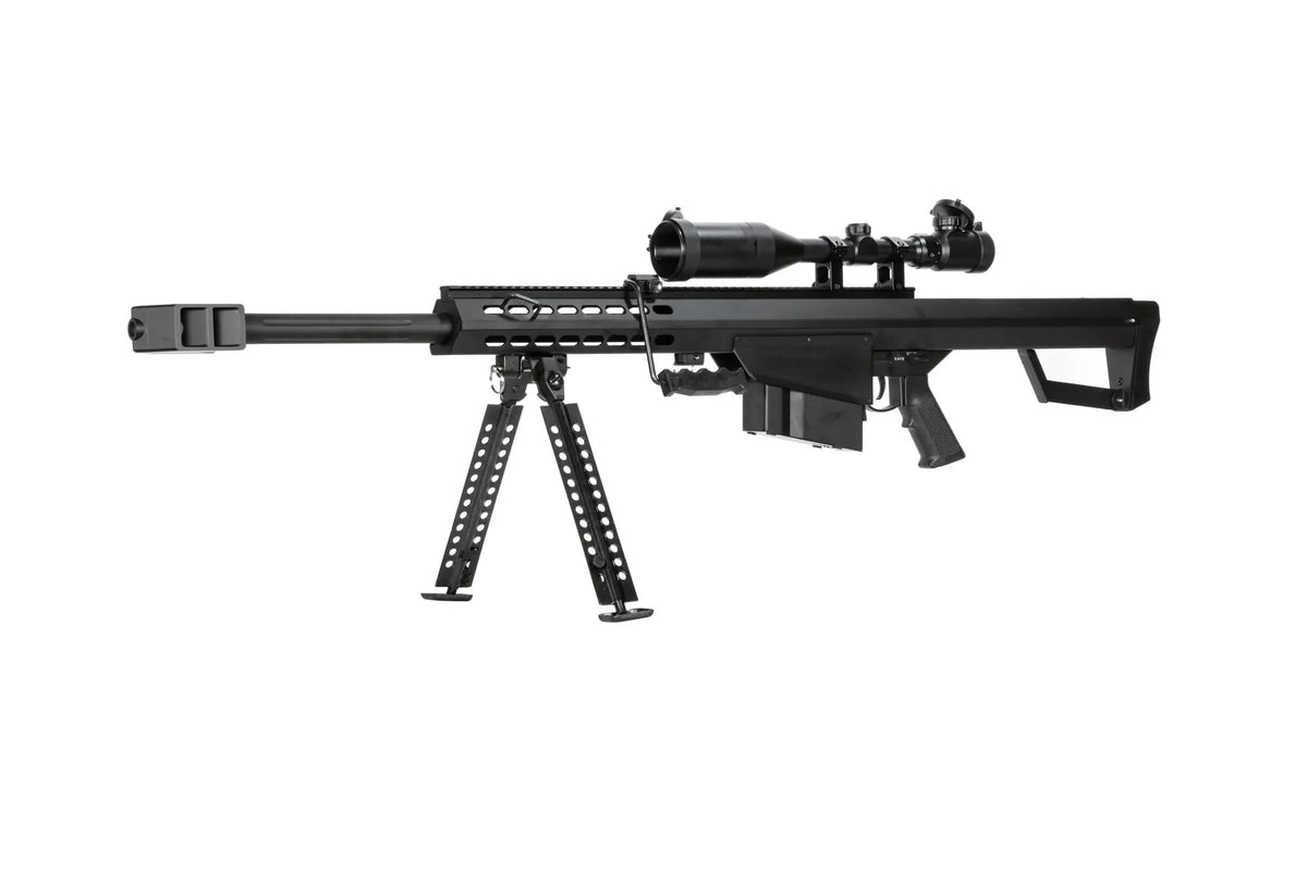 Rifle replica Barret® M82A1 CQB with scope and bipod - black