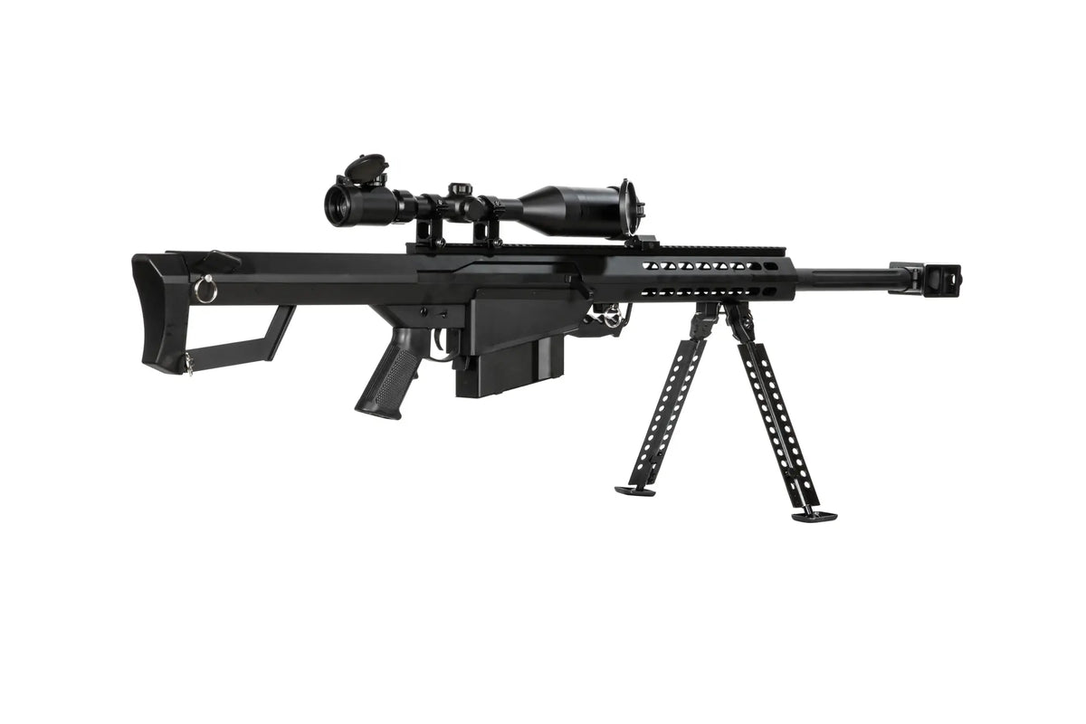 Rifle replica Barret® M82A1 CQB with scope and bipod - black