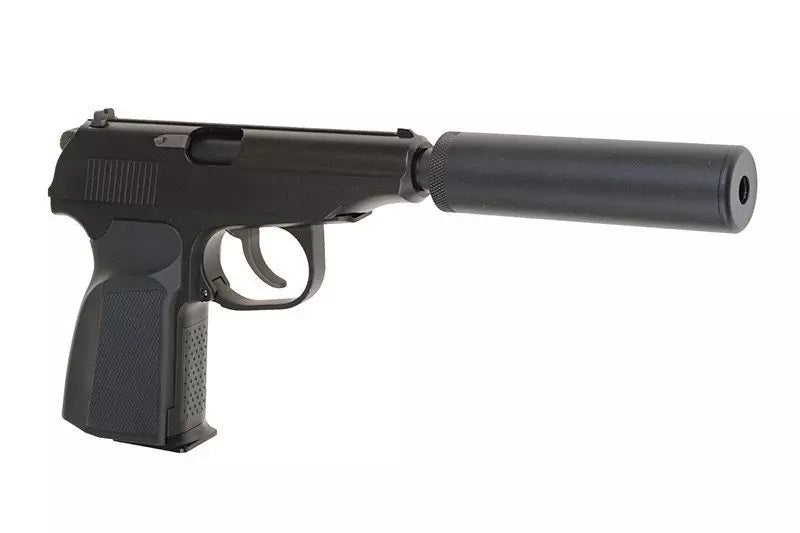 MK Pistol Replica with a Silencer - black