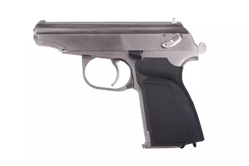 MK Pistol Replica with a Silencer - silver